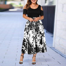 Load image into Gallery viewer, Evening Party Plus Size Maxi Dresses Women Dress Autumn Female Short Sleeve 6XL Floral Elegant A-line Large Dress For Ladies D40