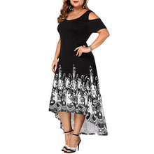 Load image into Gallery viewer, Evening Party Plus Size Maxi Dresses Women Dress Autumn Female Short Sleeve 6XL Floral Elegant A-line Large Dress For Ladies D40