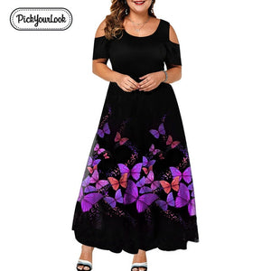 Evening Party Plus Size Maxi Dresses Women Dress Autumn Female Short Sleeve 6XL Floral Elegant A-line Large Dress For Ladies D40