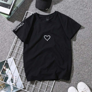 2019 Summer Couples Lovers T-Shirt for Women Casual White Tops