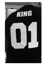 Load image into Gallery viewer, King Queen Couple T Shirt for Men Women Family T-shirt Clothes Femme Tshirt Streetwear Tee Shirt Homme Black White T Shirt Women