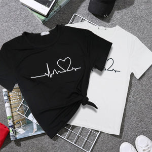 2019 New Love Printed Women T-shirts Casual Tee Tops