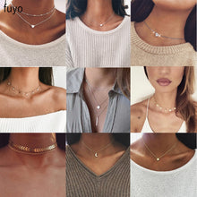 Load image into Gallery viewer, Bohemian Moon Star Crystal Heart Choker Necklace for Women Necklace Pendant on neck Chocker Necklace Jewelry Gift