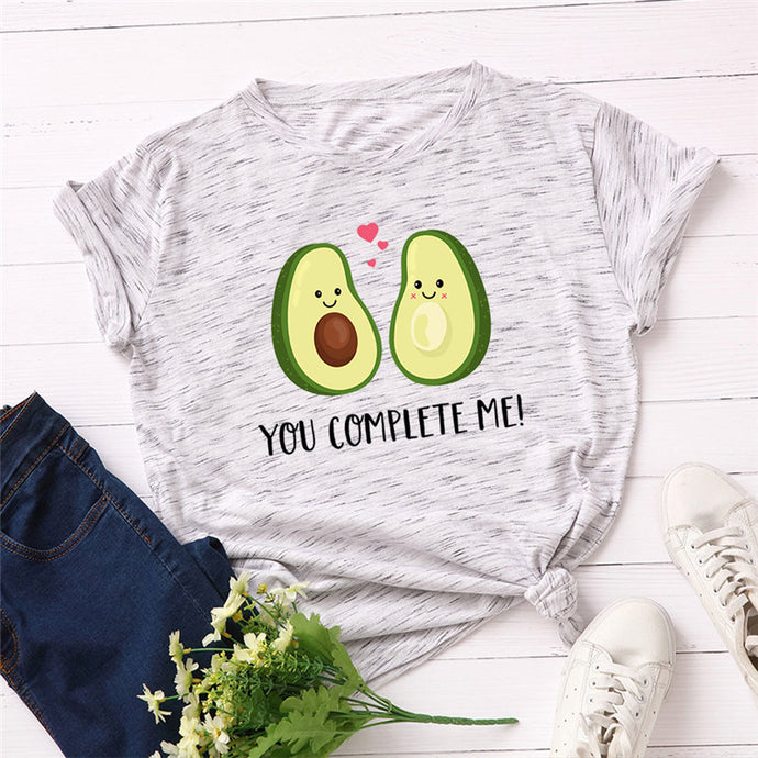 Women T-shirt Cotton Plus Size Short Sleeve Avocado Printing T Shirt Female Vintage Tshirt O-Neck harajuku Tops Tees  femme