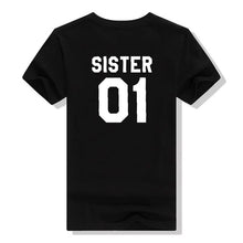 Load image into Gallery viewer, ZOGANKI Women Fashion Summer Best Friends T Shirt SISTER 01 SISTER 02 Tee Shirt Short Sleeve Casual Women T-shirts Tops