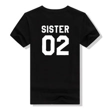 Load image into Gallery viewer, ZOGANKI Women Fashion Summer Best Friends T Shirt SISTER 01 SISTER 02 Tee Shirt Short Sleeve Casual Women T-shirts Tops