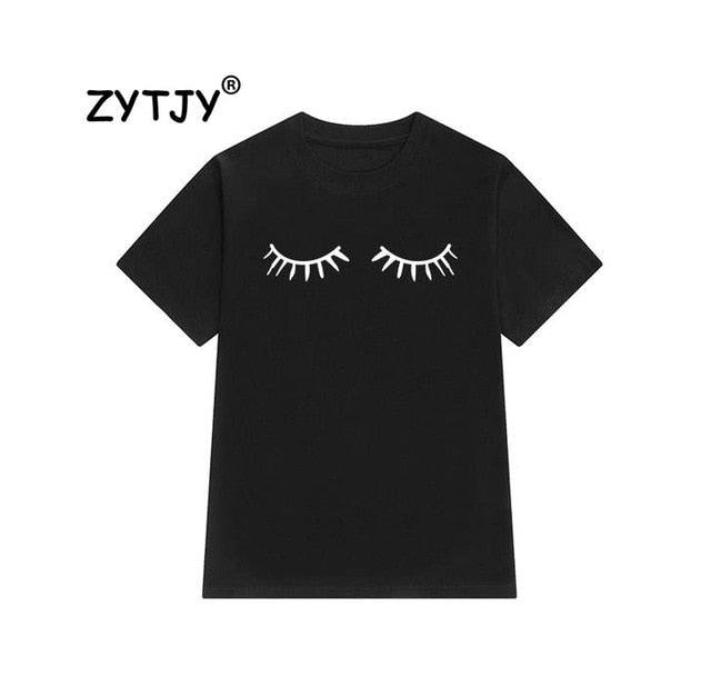 eyelash Print Women tshirt Cotton Casual Funny t shirt For Lady Girl Top Tee Hipster Tumblr Drop Ship Z-1000