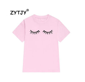 eyelash Print Women tshirt Cotton Casual Funny t shirt For Lady Girl Top Tee Hipster Tumblr Drop Ship Z-1000