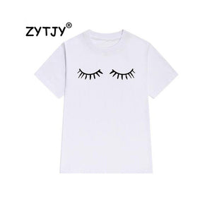 eyelash Print Women tshirt Cotton Casual Funny t shirt For Lady Girl Top Tee Hipster Tumblr Drop Ship Z-1000