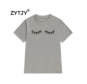 eyelash Print Women tshirt Cotton Casual Funny t shirt For Lady Girl Top Tee Hipster Tumblr Drop Ship Z-1000