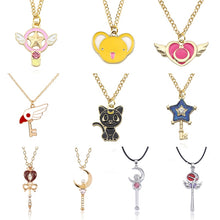 Load image into Gallery viewer, Anime Cardcaptor Sakura Sailor Moon Necklace Cartoon Card Captor Heart Wand Cat Rabbit Bird Necklaces Pendants Jewelry For Kids