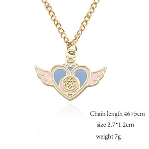 Anime Cardcaptor Sakura Sailor Moon Necklace Cartoon Card Captor Heart Wand Cat Rabbit Bird Necklaces Pendants Jewelry For Kids