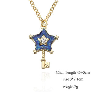 Anime Cardcaptor Sakura Sailor Moon Necklace Cartoon Card Captor Heart Wand Cat Rabbit Bird Necklaces Pendants Jewelry For Kids