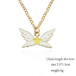 Anime Cardcaptor Sakura Sailor Moon Necklace Cartoon Card Captor Heart Wand Cat Rabbit Bird Necklaces Pendants Jewelry For Kids