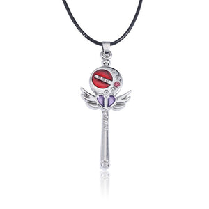 Anime Cardcaptor Sakura Sailor Moon Necklace Cartoon Card Captor Heart Wand Cat Rabbit Bird Necklaces Pendants Jewelry For Kids