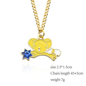 Anime Cardcaptor Sakura Sailor Moon Necklace Cartoon Card Captor Heart Wand Cat Rabbit Bird Necklaces Pendants Jewelry For Kids