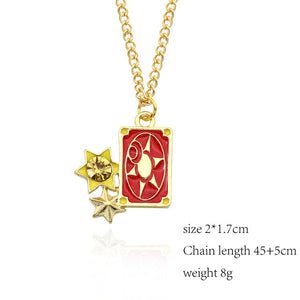 Anime Cardcaptor Sakura Sailor Moon Necklace Cartoon Card Captor Heart Wand Cat Rabbit Bird Necklaces Pendants Jewelry For Kids