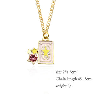 Anime Cardcaptor Sakura Sailor Moon Necklace Cartoon Card Captor Heart Wand Cat Rabbit Bird Necklaces Pendants Jewelry For Kids