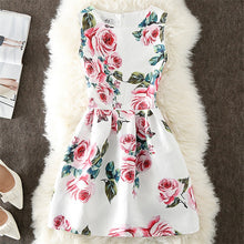 Load image into Gallery viewer, Fashion Summer Dress Women A-Line Flower Print Maxi Party Casual Vintage Dresses Elegant Sleeveless Ladies Dress Vestidos Q305