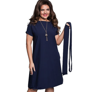 6xl Sexy Party Plus Size Maxi Straight Solid Dresses with belt Elegant Ladies Women Dress Loose Large Sizes Slim Office Vestidos