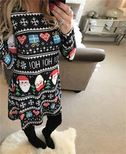 Load image into Gallery viewer, Autumn Winter New Women Chrismas Clothes Long Sleeve O Neck Christmas Tree Snowman Printed Slim Dress Knee Length Big Size S-5XL