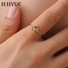 Load image into Gallery viewer, Wedding Heart Rose Gold Color Rings Engagement Black Color Stainless Steel