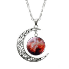 Load image into Gallery viewer, KISSWIF Silver Color Jewelry Fashion Moon Statement Necklace Glass Galaxy Lovely Necklace&amp;Pendants Fine Jewerly Wholesale