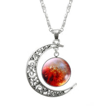 Load image into Gallery viewer, KISSWIF Silver Color Jewelry Fashion Moon Statement Necklace Glass Galaxy Lovely Necklace&amp;Pendants Fine Jewerly Wholesale