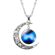 Load image into Gallery viewer, KISSWIF Silver Color Jewelry Fashion Moon Statement Necklace Glass Galaxy Lovely Necklace&amp;Pendants Fine Jewerly Wholesale