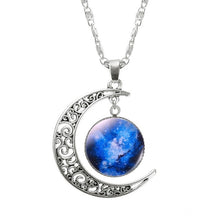 Load image into Gallery viewer, KISSWIF Silver Color Jewelry Fashion Moon Statement Necklace Glass Galaxy Lovely Necklace&amp;Pendants Fine Jewerly Wholesale