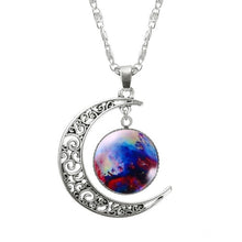 Load image into Gallery viewer, KISSWIF Silver Color Jewelry Fashion Moon Statement Necklace Glass Galaxy Lovely Necklace&amp;Pendants Fine Jewerly Wholesale