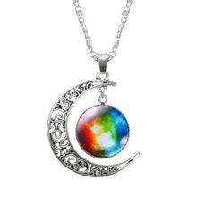 Load image into Gallery viewer, KISSWIF Silver Color Jewelry Fashion Moon Statement Necklace Glass Galaxy Lovely Necklace&amp;Pendants Fine Jewerly Wholesale