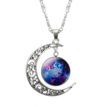 Load image into Gallery viewer, KISSWIF Silver Color Jewelry Fashion Moon Statement Necklace Glass Galaxy Lovely Necklace&amp;Pendants Fine Jewerly Wholesale