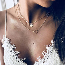 Load image into Gallery viewer, KISS WIFE New Simple Sequins Bar Coin Multilayer Chain Tassel Tiny Clavicle Necklaces For Women Jewelry Gift Girl Jewelry