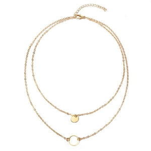 KISS WIFE New Simple Sequins Bar Coin Multilayer Chain Tassel Tiny Clavicle Necklaces For Women Jewelry Gift Girl Jewelry