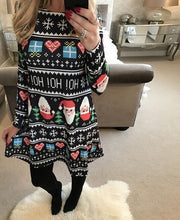 Load image into Gallery viewer, S-5XL Large Size Winter Women Dresses Casual Cute Printed Christmas Dress Casual 2019 Loose Party Short Dress Plus Size Vestidos