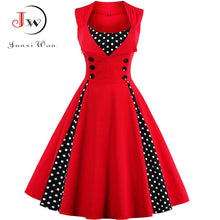 Load image into Gallery viewer, S-4XL Women Robe Retro  Vintage Dress 50s 60s Rockabilly Dot Swing Pin Up Summer Party Dresses Elegant Tunic Vestidos Casual