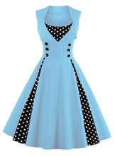 Load image into Gallery viewer, S-4XL Women Robe Retro  Vintage Dress 50s 60s Rockabilly Dot Swing Pin Up Summer Party Dresses Elegant Tunic Vestidos Casual