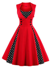 Load image into Gallery viewer, S-4XL Women Robe Retro  Vintage Dress 50s 60s Rockabilly Dot Swing Pin Up Summer Party Dresses Elegant Tunic Vestidos Casual