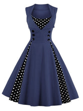 Load image into Gallery viewer, S-4XL Women Robe Retro  Vintage Dress 50s 60s Rockabilly Dot Swing Pin Up Summer Party Dresses Elegant Tunic Vestidos Casual