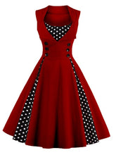 Load image into Gallery viewer, S-4XL Women Robe Retro  Vintage Dress 50s 60s Rockabilly Dot Swing Pin Up Summer Party Dresses Elegant Tunic Vestidos Casual