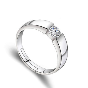 Classic Crystal CZ Stone Wedding Engagement Rings for Couples