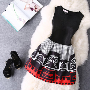 2019 Women Summer Bodycon Vest Dress Vintage Printed Sexy Party Vestido De Festa Female Clothing A Line Black Casual Dresses