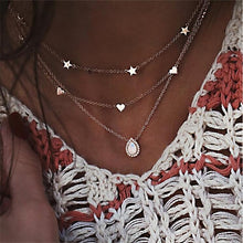 Load image into Gallery viewer, Bohemian Multilayer Pendant Necklace for Women Fashion, Geometric Charm Chain Necklace Wholesale Jewelry