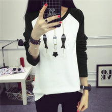 Load image into Gallery viewer, Cute Cat Harajuku T-Shirt 2019 Spring Summer New Women Animals Printed T-Shirt Cotton O-Neck Full Sleeve Korean Style Tops Tees