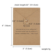 Load image into Gallery viewer, Fashion Tiny Dainty Flower Heart Pendant Necklace Wish Card Gold Charm Necklace Jewelry For Women Accessories Girlfriend Gifts