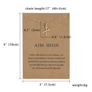 Fashion Tiny Dainty Flower Heart Pendant Necklace Wish Card Gold Charm Necklace Jewelry For Women Accessories Girlfriend Gifts