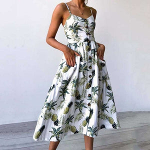 2019 Summer Sunflower Dress Women Party Dress Plus Size Flower Beach Dress Female Floral Backless Midi Striped Dress Ladies 3XL