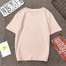 Load image into Gallery viewer, Fashion Solid Color Women T shirt Spring Summer Short Sleeve O Neck Cotton Spandex Women Tops Casual Slim Female T-shirt