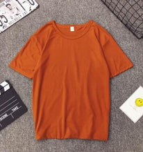 Load image into Gallery viewer, Fashion Solid Color Women T shirt Spring Summer Short Sleeve O Neck Cotton Spandex Women Tops Casual Slim Female T-shirt